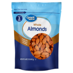 Whole Almonds Great Value For Health, 16 oz, Re-Closable Pouch