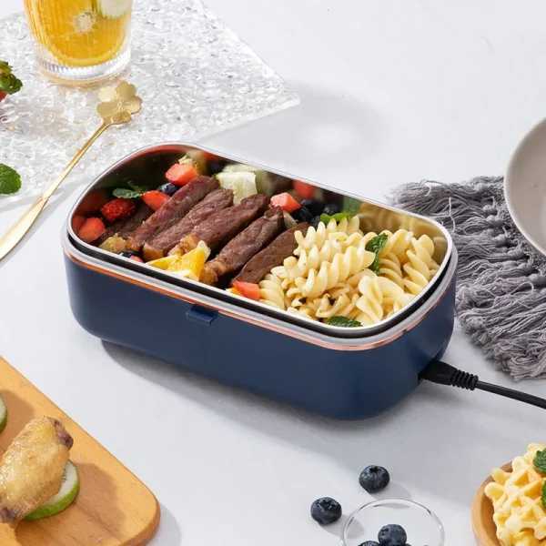 220V 110V Home Office School Electric Lunch Box Portable EU US Plug Food Warmer Container Heating Heater Stainless Steel 900ml 3