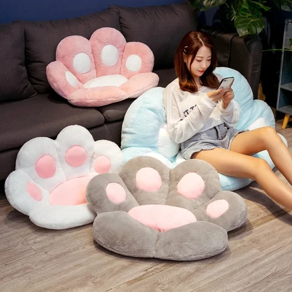 70cm Adorable Bear Paw Cushion Plush Toys Cartoon Stuffed Animal Seat Pillow for Girls Home Indoor Carpet Sofa Cushion Decor 3