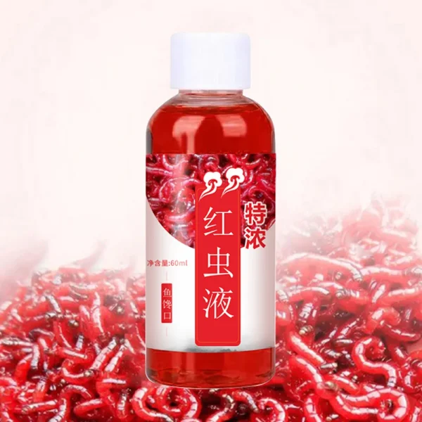 60ML Liquid Blood Worm Scent Fish Attractant Concentrated Red Worm Liquid Fish Bait Additive Perch Catfish Fishing Accessories 6