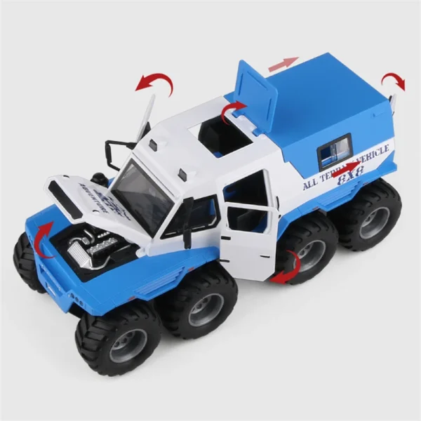 1:24 Alloy Diecast Russia Conqueror Shaman 8x8 SUV Car Model Armored Off-road 8Wheels Police Car Vehicle Model For Children Gift 4