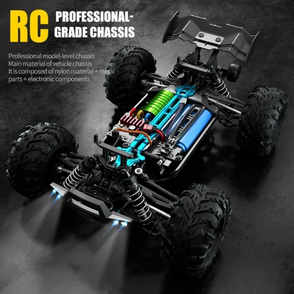 1:16 70KM/H Or 50KM/H 4WD RC Car With LED Remote Control Cars High Speed Drift Monster 4x4 Truck for Kids vs Wltoys 144001 Toys 3