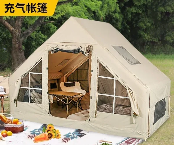 Inflatable tent outdoor camping rainproof, windproof and sun-proof portable tent-free inflatable mattress 3