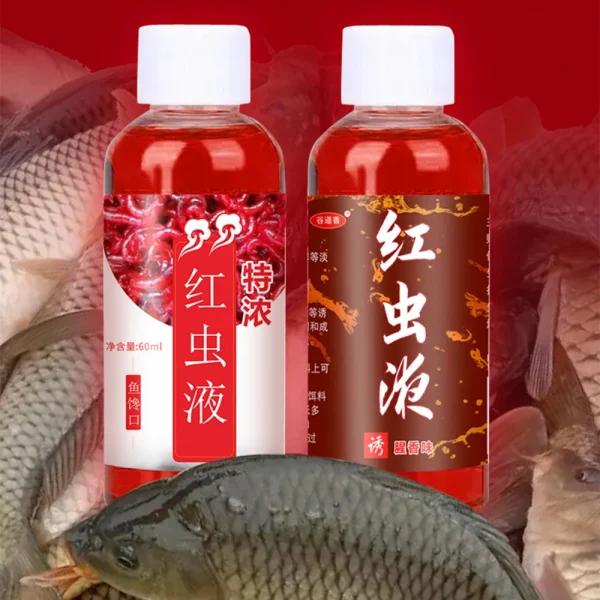 60ML Liquid Blood Worm Scent Fish Attractant Concentrated Red Worm Liquid Fish Bait Additive Perch Catfish Fishing Accessories 4