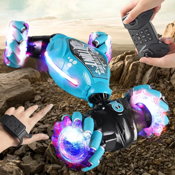 RC Car with LED Light Remote Control Car Watch Hand Gestures 360° Rotating Climbing Car Drift Electronic Adults Kid Toys Gift 2