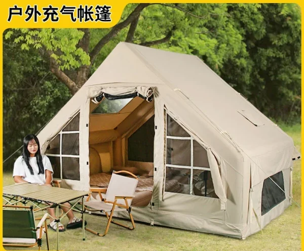 Inflatable tent outdoor camping rainproof, windproof and sun-proof portable tent-free inflatable mattress 2