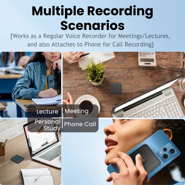 AI-Powered Voice Recorder and Call Recorder with Speech-to-Text & Summarization, Supports 100 Languages, 64GB Storage 2